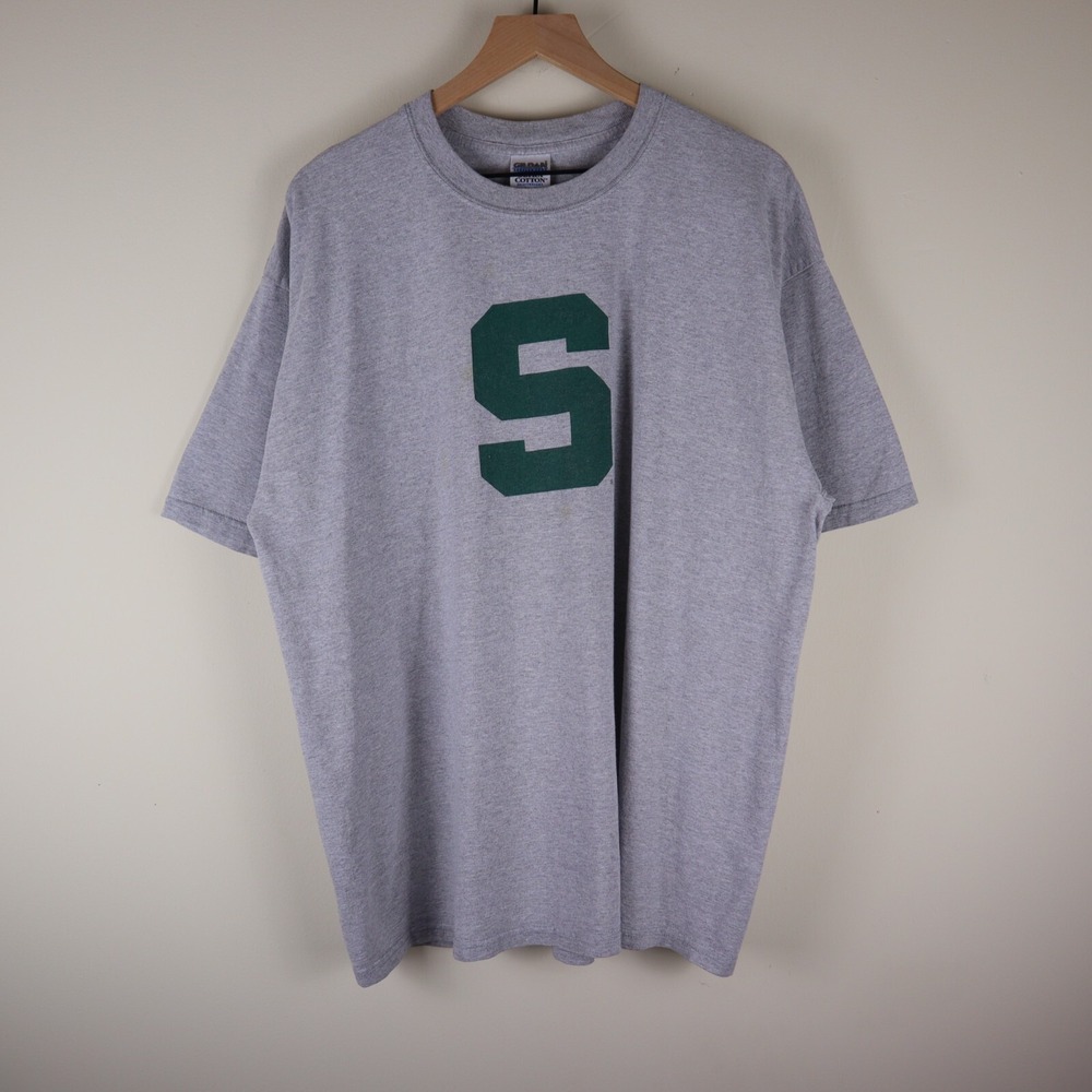 Vintage Y2K Michigan State Spartans Shirt Gray Adult XL 24x29.5‎